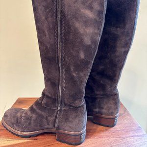 Elegant Brown Suede Knee-High Boots